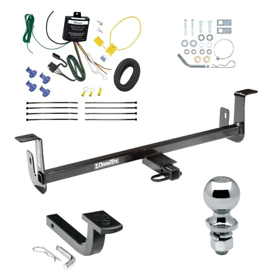 Trailer Tow Hitch For 10-13 Mazda 3 Hatchback w/ LED Taillights Complete Package w/ Wiring Draw Bar and 2" Ball