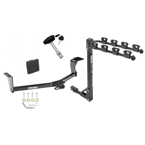 Custom Fit Trailer Hitch4 Bike Carrier Security Lock Pin Rubber Hitch Plug Cover Installation Hardware Installation Instructions 24847 1393100G 580407 2211 Draw-Tite Trailer Tow Hitch 4 Bike Rack 10-21 Toyota Prius 12-17 V tilt away adult or child arms Trailer Tow Hitch w/ 4 Bike Rack For 10-21 Toyota Prius 12-17 V tilt away adult or child arms fold down carrier w/ Lock and Cover