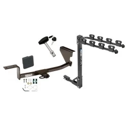 Trailer Tow Hitch w/ 4 Bike Rack For 09-17 VW CC Except R-Line 06-10 Passat tilt away adult or child arms fold down carrier w/ Lock and Cover