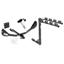 Trailer Tow Hitch w/ 4 Bike Rack For 10-15 Chevy Camaro tilt away adult or child arms fold down carrier w/ Lock and Cover