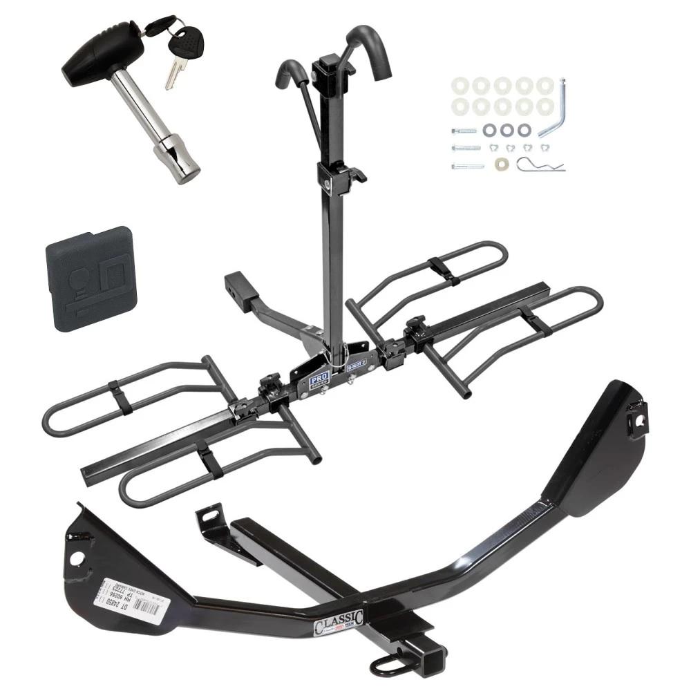 Trailer Tow Hitch For 10-15 Chevy Camaro Platform Style 2 Bike Rack w/ Hitch Lock and Cover