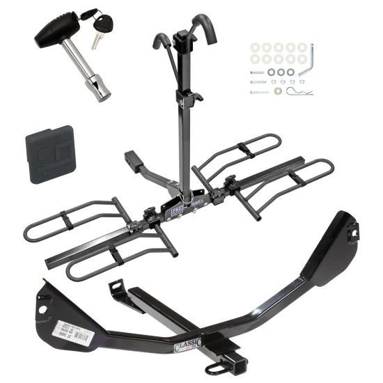 Trailer Tow Hitch For 10-15 Chevy Camaro Platform Style 2 Bike Rack w/ Hitch Lock and Cover