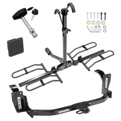 Trailer Tow Hitch For 10-15 Honda Accord Crosstour Platform Style 2 Bike Rack w/ Hitch Lock and Cover