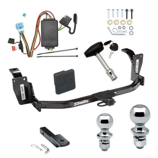Trailer Tow Hitch For 10-11 Honda Accord Crosstour 12-12 Crosstour Deluxe Package Wiring 2" and 1-7/8" Ball and Lock