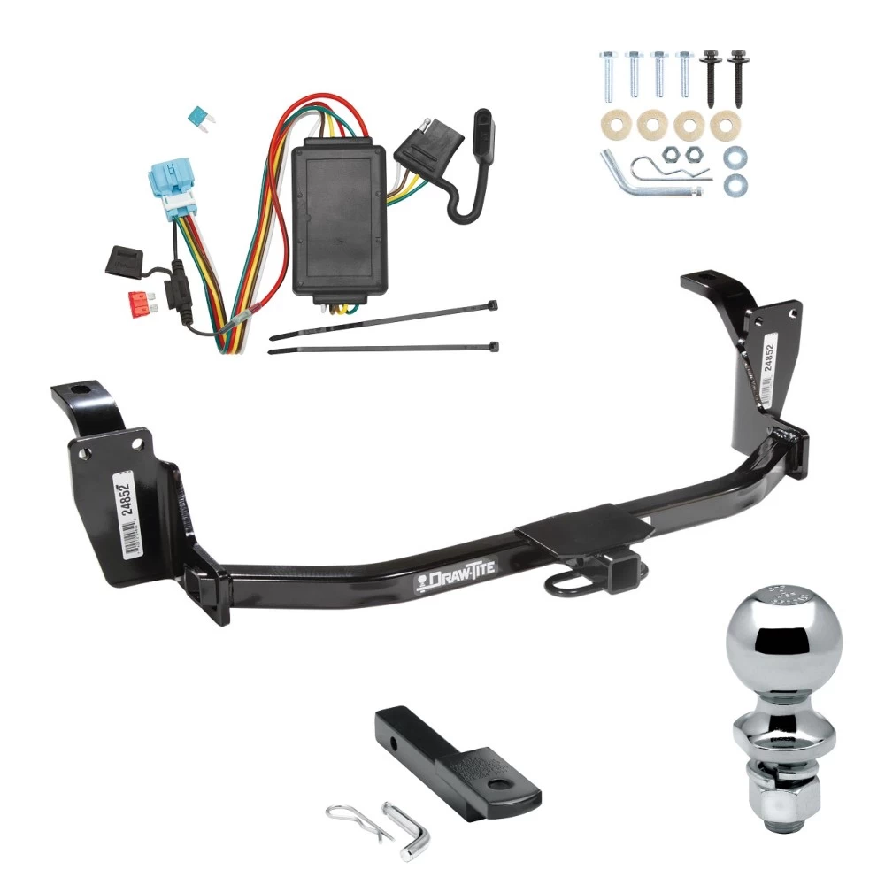Trailer Tow Hitch For 10-11 Honda Accord Crosstour 12-12 Crosstour Complete Package w/ Wiring Draw Bar and 1-7/8" Ball