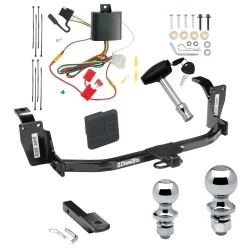Trailer Tow Hitch For 13-15 Honda Crosstour All Models Deluxe Package Wiring 2" and 1-7/8" Ball and Lock