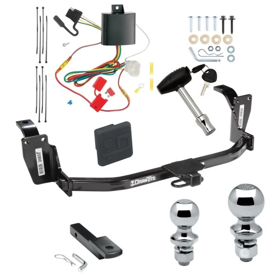 Trailer Tow Hitch For 13-15 Honda Crosstour All Models Deluxe Package Wiring 2" and 1-7/8" Ball and Lock
