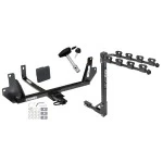 Trailer Tow Hitch w/ 4 Bike Rack For 07-11 BMW 328i 09-11 xDrive Sedan 07-08 Single Muffler tilt away adult or child arms fold down carrier w/ Lock and Cover