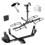 Trailer Tow Hitch For 07-11 BMW 328i 09-11 xDrive Sedan 07-08 Single Muffler Platform Style 2 Bike Rack w/ Hitch Lock and Cover