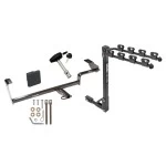 Trailer Tow Hitch w/ 4 Bike Rack For 06-11 Acura CSX All Models 13-21 ILX Except Hybrid tilt away adult or child arms fold down carrier w/ Lock and Cover