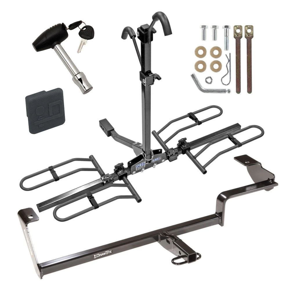 Trailer Tow Hitch For 06-11 Acura CSX All Models 13-21 ILX Except Hybrid Platform Style 2 Bike Rack w/ Hitch Lock and Cover