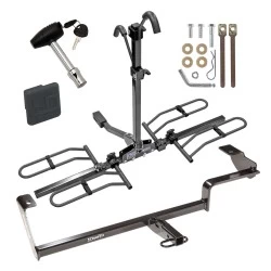 Trailer Tow Hitch For 06-11 Acura CSX All Models 13-21 ILX Except Hybrid Platform Style 2 Bike Rack w/ Hitch Lock and Cover