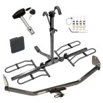 Trailer Tow Hitch For 11-24 Ford Mustang Platform Style 2 Bike Rack w/ Hitch Lock and Cover