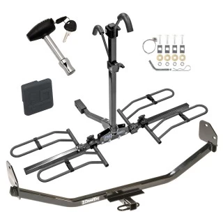 Trailer Tow Hitch For 11-24 Ford Mustang Platform Style 2 Bike Rack w/ Hitch Lock and Cover