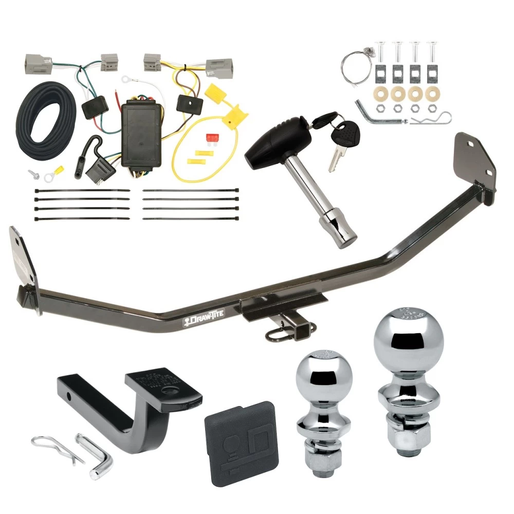 Trailer Tow Hitch For 11-14 Ford Mustang All Models Deluxe Package Wiring 2" and 1-7/8" Ball and Lock