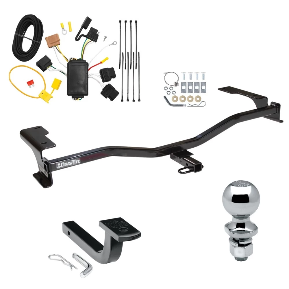 Trailer Tow Hitch For 10-12 Ford Fusion All Models Complete Package w/ Wiring Draw Bar and 2" Ball