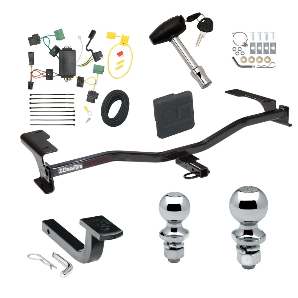 Trailer Tow Hitch For 10-11 Mercury Milan 10-12 Lincoln MKZ Deluxe Package Wiring 2" and 1-7/8" Ball and Lock
