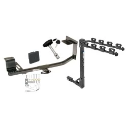 Trailer Tow Hitch w/ 4 Bike Rack For 05-18 VW Jetta Golf 2005 New Body Except TDI or Hybrid tilt away adult or child arms fold down carrier w/ Lock and Cover