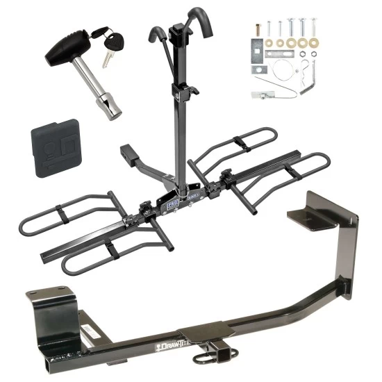 Trailer Tow Hitch For 05-18 VW Jetta Golf 2005 New Body Except TDI or Hybrid Platform Style 2 Bike Rack w/ Hitch Lock and Cover