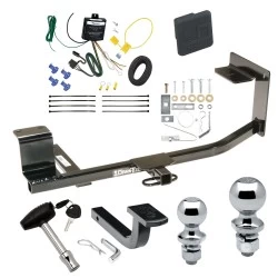 Trailer Tow Hitch For 10-14 Volkswagen Golf Wagon 11-14 Jetta SportWagen Exc TDI Deluxe Package Wiring 2" and 1-7/8" Ball and Lock