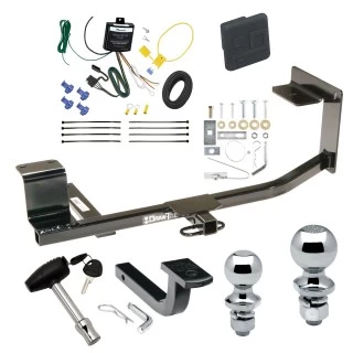 Trailer Tow Hitch For 10-14 Volkswagen Golf Wagon 11-14 Jetta SportWagen Exc TDI Deluxe Package Wiring 2" and 1-7/8" Ball and Lock