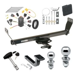Trailer Tow Hitch For 07-10 Chrysler Sebring 08-14 Dodge Avenger Deluxe Package Wiring 2" and 1-7/8" Ball and Lock