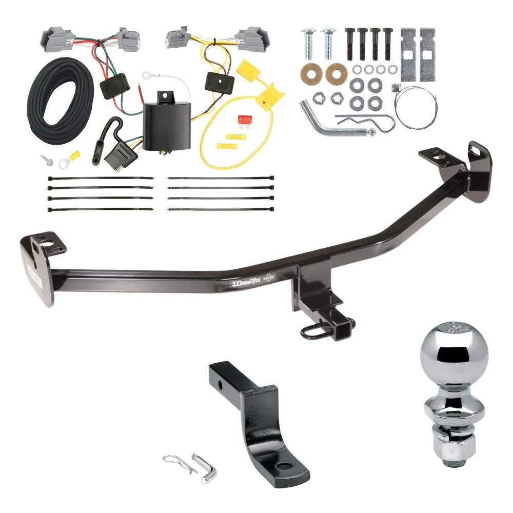 Trailer Tow Hitch For 12-18 Ford Focus Sedan Complete Package w/ Wiring Draw Bar and 1-7/8" Ball