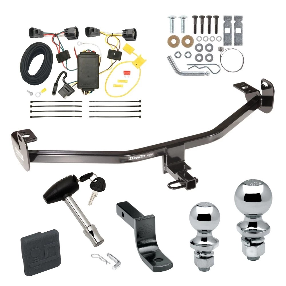Trailer Tow Hitch For 12-14 Ford Focus Hatchback Exc ST Deluxe Package Wiring 2" and 1-7/8" Ball and Lock