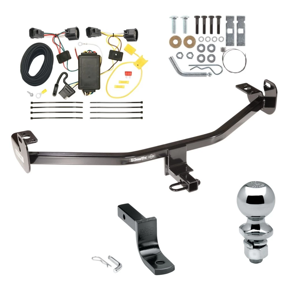 Trailer Tow Hitch For 12-14 Ford Focus Hatchback Exc ST Complete Package w/ Wiring Draw Bar and 1-7/8" Ball