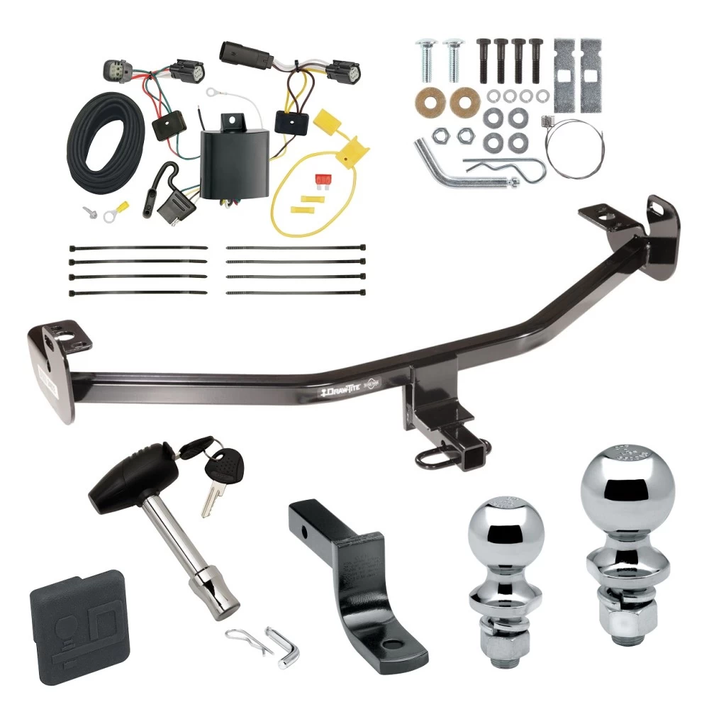Trailer Tow Hitch For 15-18 Ford Focus Hatchback Exc ST Deluxe Package Wiring 2" and 1-7/8" Ball and Lock