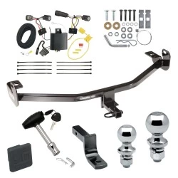 Trailer Tow Hitch For 15-18 Ford Focus Hatchback Exc ST Deluxe Package Wiring 2" and 1-7/8" Ball and Lock