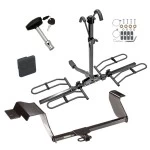 Trailer Tow Hitch For 12-19 Chevy Sonic Hatchback Platform Style 2 Bike Rack w/ Hitch Lock and Cover