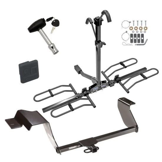 Trailer Tow Hitch For 12-19 Chevy Sonic Hatchback Platform Style 2 Bike Rack w/ Hitch Lock and Cover
