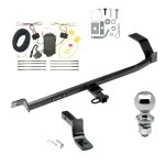 Trailer Tow Hitch For 10-17 Mitsubishi Lancer Hatchback & Sedan Exc Dual Exhaust Complete Package w/ Wiring Draw Bar and 2" Ball