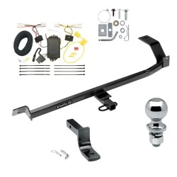 Trailer Tow Hitch For 10-17 Mitsubishi Lancer Hatchback & Sedan Exc Dual Exhaust Complete Package w/ Wiring Draw Bar and 2" Ball