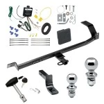 Trailer Tow Hitch For 08-17 Mitsubishi Lancer Exc Dual Exhaust Deluxe Package Wiring 2" and 1-7/8" Ball and Lock