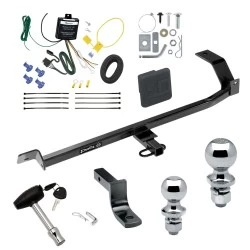 Trailer Tow Hitch For 08-17 Mitsubishi Lancer Exc Dual Exhaust Deluxe Package Wiring 2" and 1-7/8" Ball and Lock