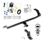 Trailer Tow Hitch For 08-17 Mitsubishi Lancer Exc Dual Exhaust Complete Package w/ Wiring Draw Bar and 2" Ball