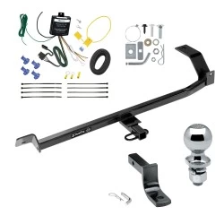 Trailer Tow Hitch For 08-17 Mitsubishi Lancer Exc Dual Exhaust Complete Package w/ Wiring Draw Bar and 2" Ball