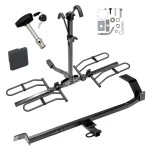 Trailer Tow Hitch For 08-17 Mitsubishi Lancer Except Dual Exhaust Platform Style 2 Bike Rack w/ Hitch Lock and Cover