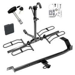 Trailer Tow Hitch For 08-17 Mitsubishi Lancer Except Dual Exhaust Platform Style 2 Bike Rack w/ Hitch Lock and Cover