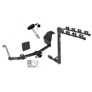 Trailer Tow Hitch w/ 4 Bike Rack For 12-19 Nissan Versa 12-13 Sedan Only tilt away adult or child arms fold down carrier w/ Lock and Cover