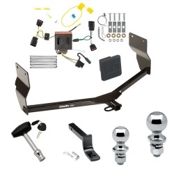 Trailer Tow Hitch For 13-16 Dodge Dart All Models Deluxe Package Wiring 2" and 1-7/8" Ball and Lock