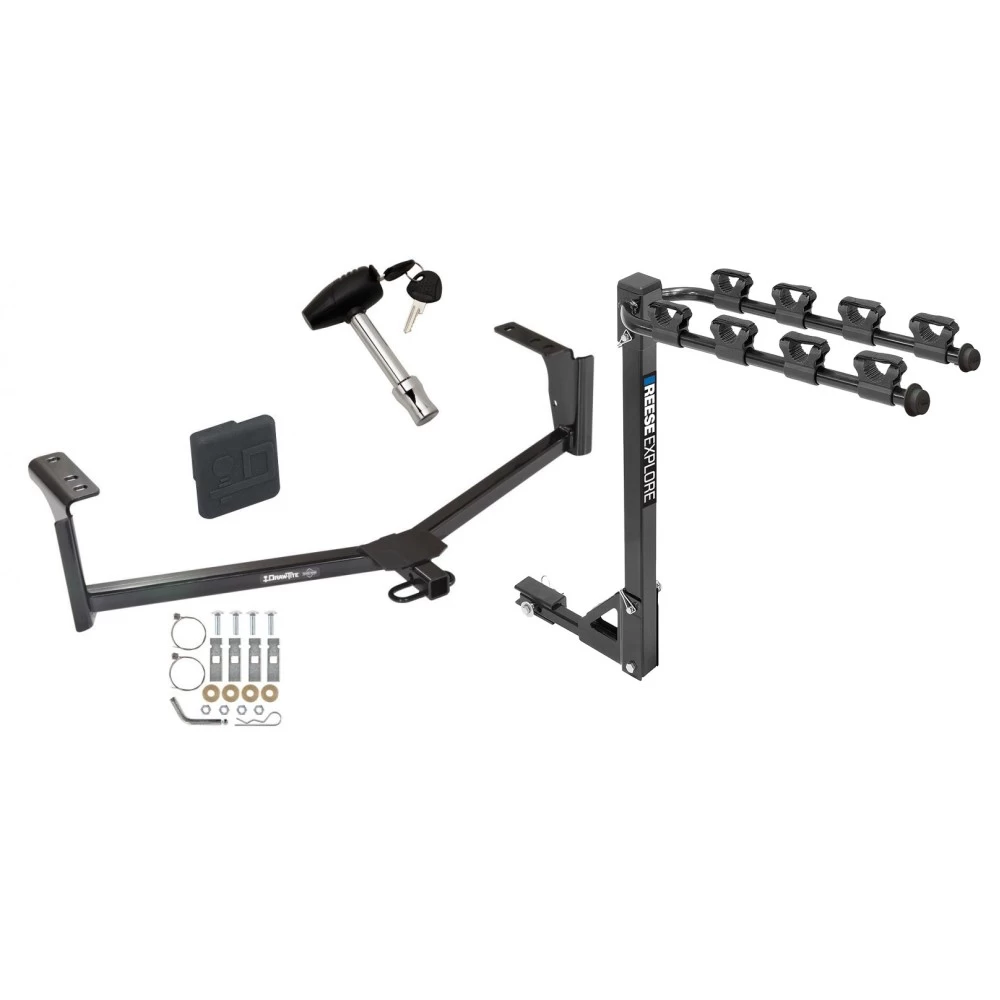 Trailer Tow Hitch For 13-20 Lincoln MKZ Except 3.0 Liter Engine 2 Bike Rack w/ Hitch Lock and Cover
