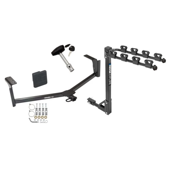 Trailer Tow Hitch For 13-20 Lincoln MKZ Except 3.0 Liter Engine 2 Bike Rack w/ Hitch Lock and Cover