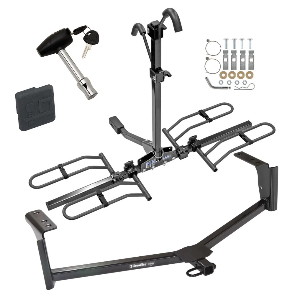 Trailer Tow Hitch For 13-20 Lincoln MKZ Except 3.0 Liter Engine Platform Style 2 Bike Rack w/ Hitch Lock and Cover