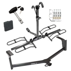 Trailer Tow Hitch For 13-20 Lincoln MKZ Except 3.0 Liter Engine Platform Style 2 Bike Rack w/ Hitch Lock and Cover