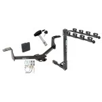 Trailer Tow Hitch w/ 4 Bike Rack For 09-14 Acura TL TSX Sedan 08-17 Honda Accord tilt away adult or child arms fold down carrier w/ Lock and Cover