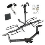Trailer Tow Hitch For 09-14 Acura TL TSX Sedan 08-17 Honda Accord Platform Style 2 Bike Rack w/ Hitch Lock and Cover