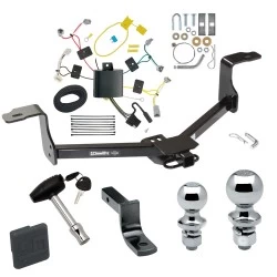 Trailer Tow Hitch For 16-17 Honda Accord Sedan Exc Hybrid Deluxe Package Wiring 2" and 1-7/8" Ball and Lock